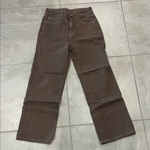 Classic Brown Wide Leg Jeans